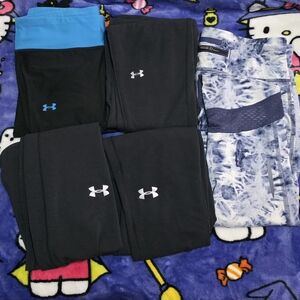 Under Armour Kids Black and Blue Leggings Set